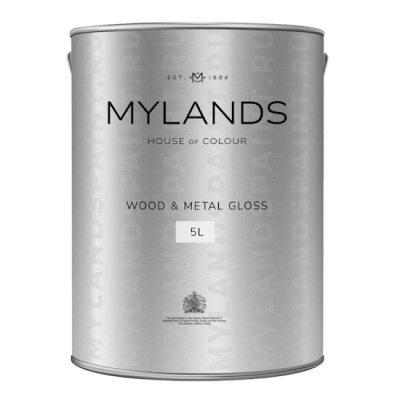 Краска Mylands Wood & Metal Paint Gloss (глянцевая 80% интерьерная/экстерьерная краска для деревянных, металлических поверхностей и стен, моющаяся)